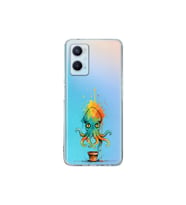 OPPO A96 ile uyumlu Splash ahtapot tasarımlı şeffaf silikon kılıf