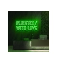 INJECTED WITH LOVE Yazılı ve Şekilli Neon Tabela