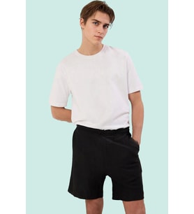 Erkek Regular Fit Örme Şort Geniş Paça Rahat Günlük Yaz Modern Tasarım Stilin Buluştuğu Yer (Siyah)