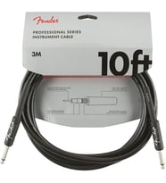 Fender 0990820024 Professional Serisi 3 Metre Enstrüman Ve Gitar Kablosu (siyah) Düz/düz Uçlu Konnektör, %95 Bakır Örgü Ekranlama Ve Esnek Yapı