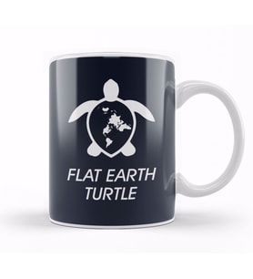Flat Earth Turtle Kupa Bardak Porselen