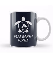 Flat Earth Turtle Kupa Bardak Porselen