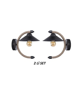 Sensei  Siyah Halatlı Aplik 2li Set