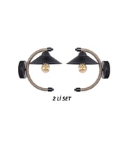 Sensei  Siyah Halatlı Aplik 2li Set