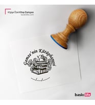 Çiçekli Kişiye Özel Kitap Damgası Kitap Mührü Kaşe Kitap Mühür Özel Damga 446