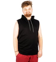 Mode XL Büyük Beden Erkek Kolsuz Kapşon Basic 21125 Siyah