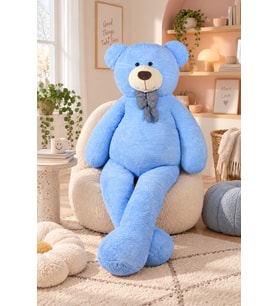 Pandamkee 200 cm Papyonlu Büyük Ayıcık (%100 Yerli) (Mavi)