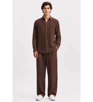 Acı Kahve Regular Fit Müslin Pantolon