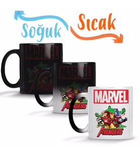 Marvel Avengers 01 Sihirli Kupa Bardak Porselen