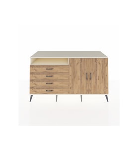 Kronos Konsol 3 Raflı 4 Çekmeceli 2 Kapaklı 176x59x99 Aytaşı-Çam