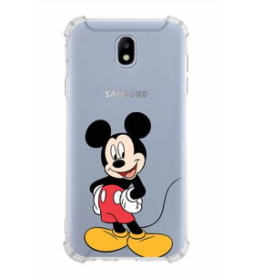 Samsung Galaxy J7 Pro  Köşe Korumalı Antişok Kapak Mickey Mouse Tasarımlı Şeffaf  Kılıf