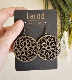 LeradLazerArt- Ahşaptan geometrik küpeler. Lazer kesim. Mandala küpeler