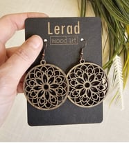 LeradLazerArt- Ahşaptan geometrik küpeler. Lazer kesim. Mandala küpeler