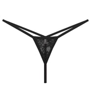 Büyük Beden Fantezi Giyim Kadın  Dantelli Siyah Fantazi G String Külot
