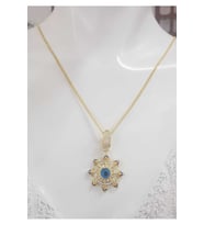 Göz Nazar Boncuk Detay Altın Tasarım Ema 925 Gümüş Kolye • Çağla Kolye • Serenay • Choker Chain