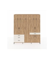 Hyperion Dolap 11 Raflı 4 Çekmeceli 2 Askılı 220x44x243 Çam-Çam/Aytaşı