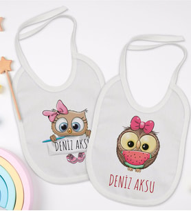 BK Kids Kişiye Özel İsimli 2’li Beyaz Mama Önlüğü-18