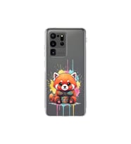 Samsung Galaxy S20 Ultra ile Uyumlu Splash Tilki Tasarımlı Şeffaf Silikon Kılıf