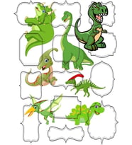 Yenilebilir Şeker kağıdı Dinozor Temalı Pasta Süsleme
