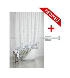 Prado Kır Banyo Perdesi, Duş Perdesi 180x200cm Askı Hediyeli