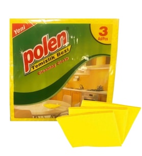Polen 3'lü Sarı Temizlik Bezi 35 x 35 cm.