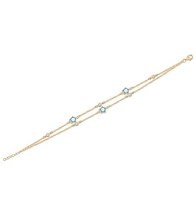 Diamond Line-Gülaylar 14 Ayar Sarı Altın Yıldız Bileklik