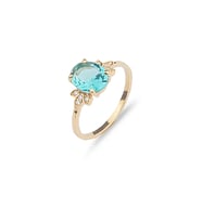 925 Ayar Gümüş Oval Aquamarine Renkli Yüzük