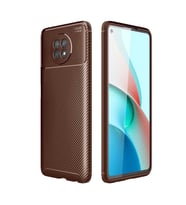 Xiaomi Redmi Note 9 5G Kılıf Esnek Soft Karbon Tasarım Legion Serisi (Kahverengi)