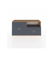 Kronos Konsol 6 Raflı 4 Kapaklı 176x59x99 Çam-Antrasit