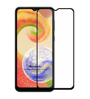 Microsonic Samsung Galaxy A04 Tam Kaplayan Temperli Cam Ekran Koruyucu Siyah