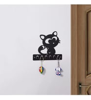 Dekoratif Metal siyah Anahtar Askılığı Kedi Figürlü Askılık Duvar Kapı Askılık