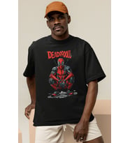Deadpool Süper Kahraman Baskılı Unisex Oversize Film Kahramanı Tişört
