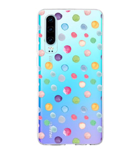 PrintiFy Huawei P30 ile Uyumlu 1mm Slim Fit Water Color 6 Baskılı Şeffaf  Kılıf