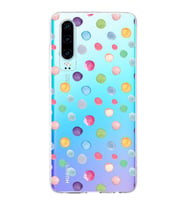 PrintiFy Huawei P30 ile Uyumlu 1mm Slim Fit Water Color 6 Baskılı Şeffaf  Kılıf