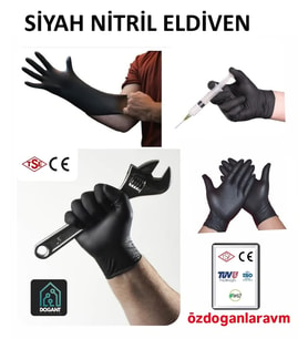 Nitril Kalın Siyah Eidiven 100 Adet