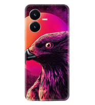 Vivo Y22S Kılıf Silikon Desen Özel Seri Red Eagle 1752