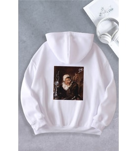 Unisex Kadın Erkek Why Baskılı Oversize Sweatshirt 2 İPLİK (Beyaz)