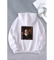 Unisex Kadın Erkek Why Baskılı Oversize Sweatshirt 2 İPLİK (Beyaz)