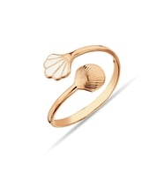 925 Ayar Gümüş İstiridye Figürlü Rose Yüzük - Y014401