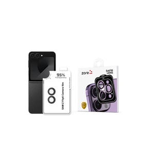Samsung Galaxy Z Flip 6 Uyumlu Zore CL-11 Safir Parmak İzi Bırakmayan Anti-Reflective Kamera Lens Koruyucu (Siyah)