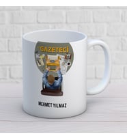 KİŞİYE ÖZEL GAZETECİ MESLEK KUPA BARDAK