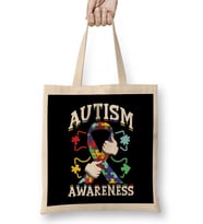 Autism Awareness Ribbon Autism Awareness Supporter Bez Çanta Uzun Saplı