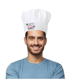 BK Gift Sublimasyon Yetişkin Aşçı (Şef) Şapkası - (5'li Paket)