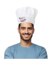 BK Gift Sublimasyon Yetişkin Aşçı (Şef) Şapkası - (5'li Paket)