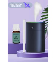 400 ML Ultrasonik Hava Nemlendirici ve Aroma Difüzörü, LED Işıklı Gri