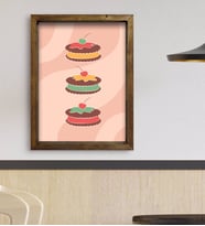 BK Gift Cafe & Bar & Restaurant Konseptli Doğal Masif Ahşap Çerçeveli Tablo 45x65cm-81