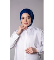Saks Mavisi Pratik Hazır Geçmeli Tesettür Eşarp Sandy Kumaş Arkadan Çıtçıtlı 2206_24
