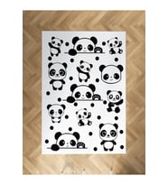 MEKTA HOME BEBEK VE ÇOCUK ODASI El Sallayan Sevimli Panda Desenli Halı