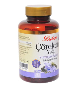 Balen Çörekotu Yağı Yumuşak Kapsülü 1380mg 80 Çörek Otu Soft Gel