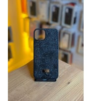 İPhone 15 Plus / 14 Plus Uyumlu Taş Desenli Silikon Yumuşak Kılıf (Siyah)